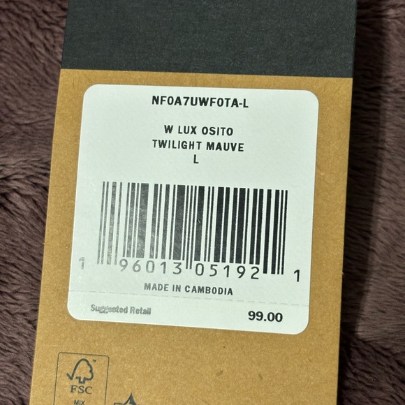 The North Face Women’s Lux Osito Full Zip Fleece Jacket Twilight Mauve Size L - Picture 9 of 10